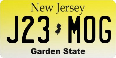 NJ license plate J23MOG