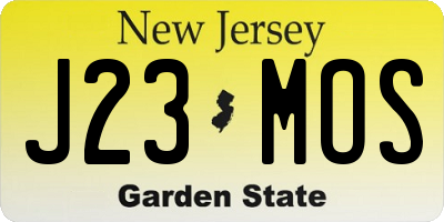 NJ license plate J23MOS