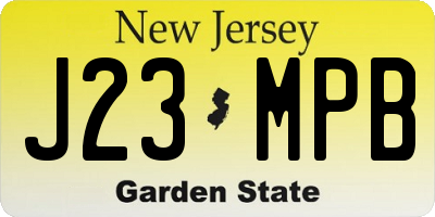 NJ license plate J23MPB