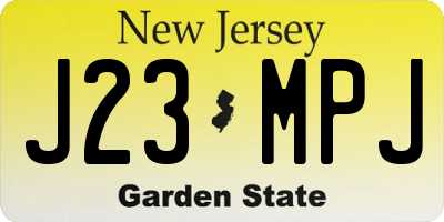 NJ license plate J23MPJ