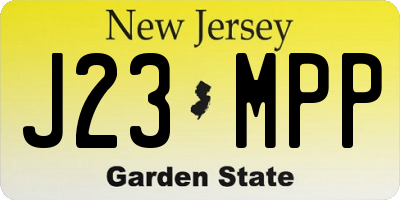 NJ license plate J23MPP