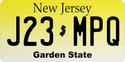 NJ license plate J23MPQ