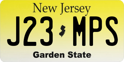 NJ license plate J23MPS