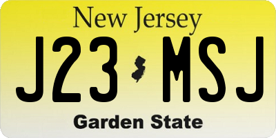 NJ license plate J23MSJ