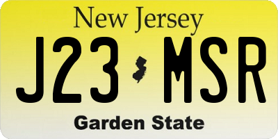 NJ license plate J23MSR
