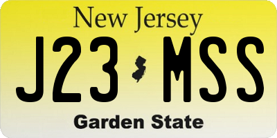 NJ license plate J23MSS
