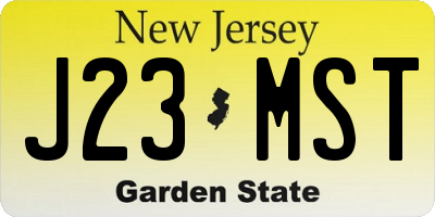 NJ license plate J23MST