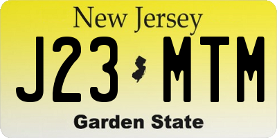 NJ license plate J23MTM