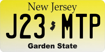 NJ license plate J23MTP