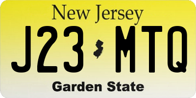 NJ license plate J23MTQ