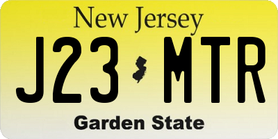 NJ license plate J23MTR