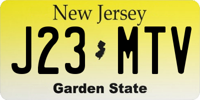 NJ license plate J23MTV