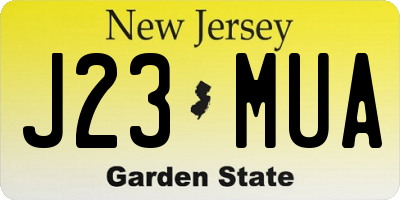NJ license plate J23MUA
