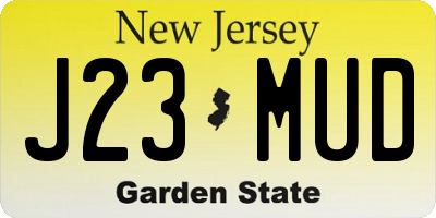 NJ license plate J23MUD