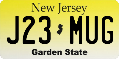 NJ license plate J23MUG