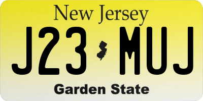 NJ license plate J23MUJ