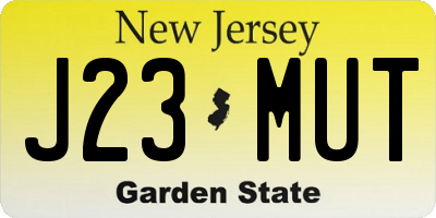 NJ license plate J23MUT