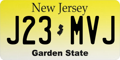 NJ license plate J23MVJ
