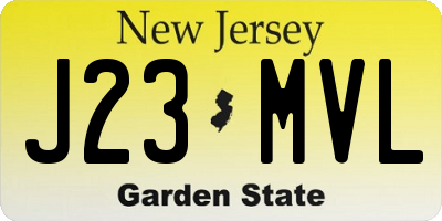 NJ license plate J23MVL