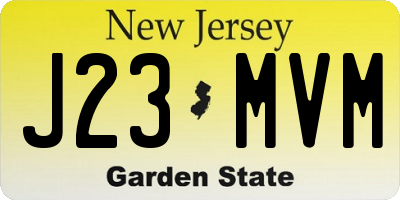 NJ license plate J23MVM