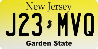 NJ license plate J23MVQ