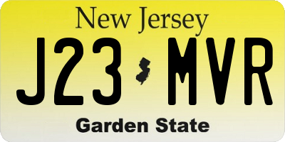 NJ license plate J23MVR