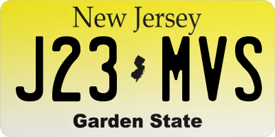 NJ license plate J23MVS