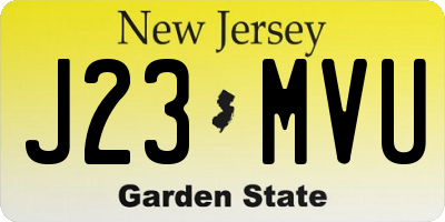NJ license plate J23MVU