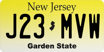NJ license plate J23MVW