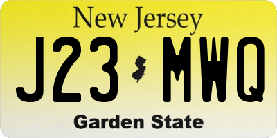NJ license plate J23MWQ