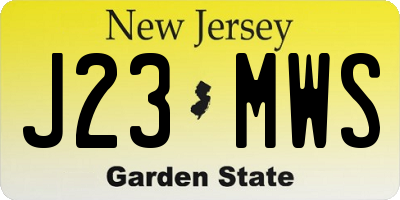 NJ license plate J23MWS