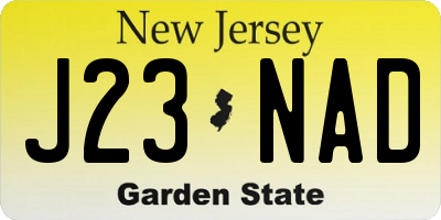NJ license plate J23NAD