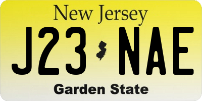 NJ license plate J23NAE