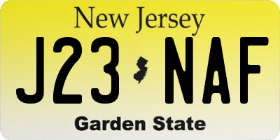 NJ license plate J23NAF