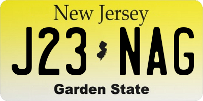 NJ license plate J23NAG