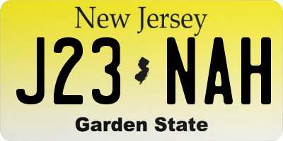 NJ license plate J23NAH