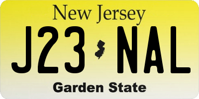 NJ license plate J23NAL