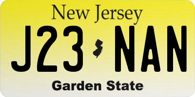NJ license plate J23NAN