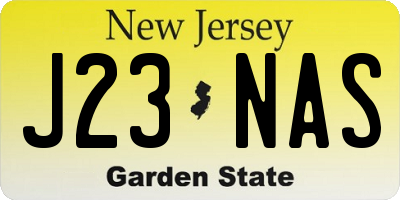 NJ license plate J23NAS