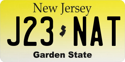 NJ license plate J23NAT