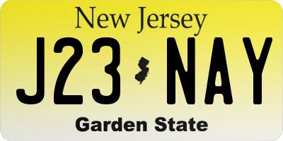 NJ license plate J23NAY