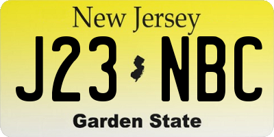 NJ license plate J23NBC