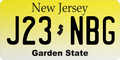 NJ license plate J23NBG