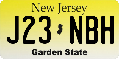 NJ license plate J23NBH