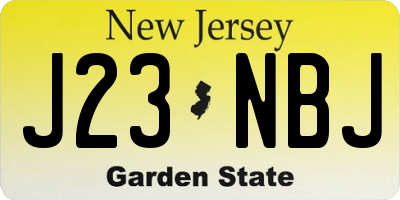 NJ license plate J23NBJ