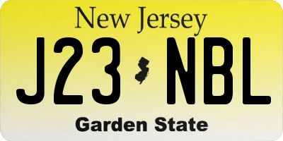 NJ license plate J23NBL