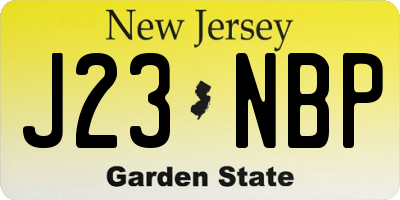 NJ license plate J23NBP