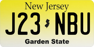 NJ license plate J23NBU