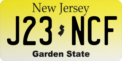 NJ license plate J23NCF