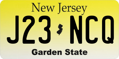 NJ license plate J23NCQ